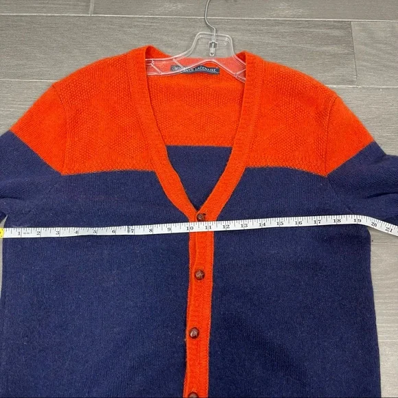 Monsieur Lacenaire mod 60’s grandpa cardigan sweater color block wool france M - Picture 13 of 16